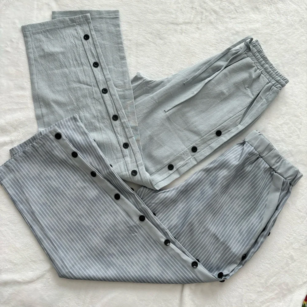 AMAZON 2 Pairs Elastic Waist Ankle Length Casual Pants--S - Picture 1 of 16